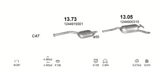 Auspuffanlage für MERCEDES 200 - W124 2.0 (W124 200)