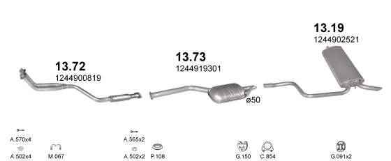 Auspuffanlage für MERCEDES 200 - T124 2.0 (T124 200)