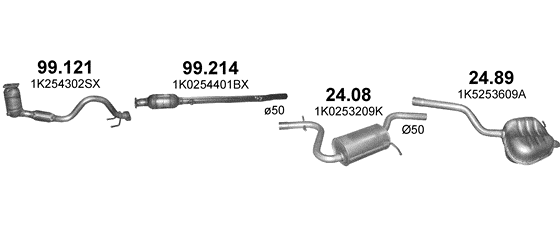 Auspuffanlage für VOLKSWAGEN JETTA III 1.6 (1.6 FSi)