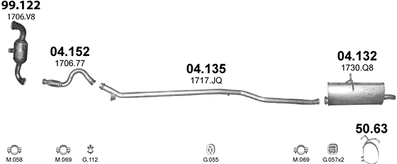 Auspuffanlage für PEUGEOT PARTNER 1.6 D (1.6 HDi Turbo Diesel)