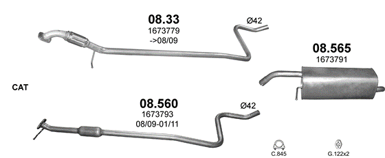 Auspuffanlage für FORD FIESTA 1.4 (1.4i 16V)