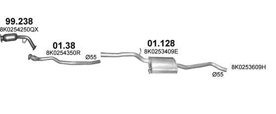 Auspuffanlage für AUDI A4 1.8 (1.8 TFSi)