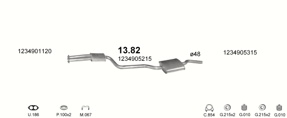 Auspuffanlage für MERCEDES 230 - W123 2.3 (W123 230)