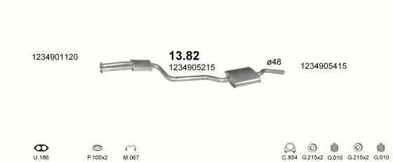 Auspuffanlage für MERCEDES 230 - T123 2.3 (T123 230)