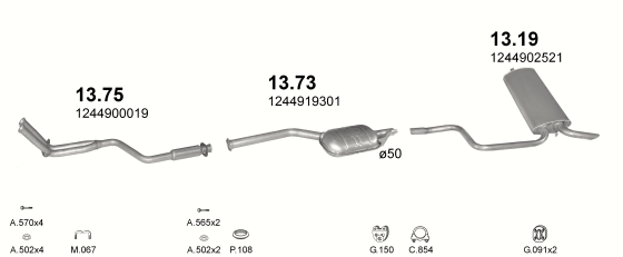 Auspuffanlage für MERCEDES 230E - T124 2.3 (T124 230E)