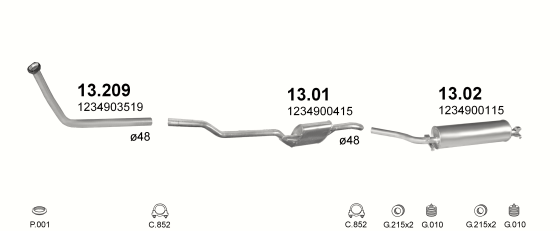 Auspuffanlage für MERCEDES 240 - W123 2.4 D (W123 240)