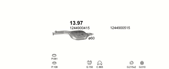 Auspuffanlage für MERCEDES 260E - W124 2.6 (W124 260E)