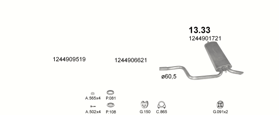 Auspuffanlage für MERCEDES 300E - T124 3.0 (T124 300E 24V)