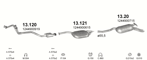 Auspuffanlage für MERCEDES 300 - W124 3.0 D (W124 300)