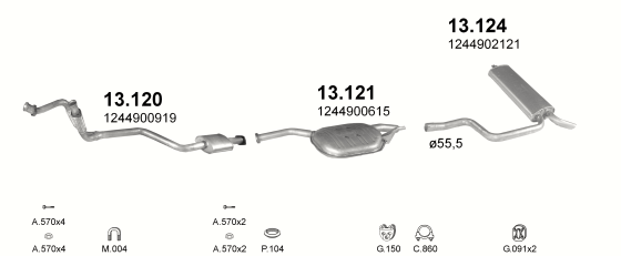 Auspuffanlage für MERCEDES 300 - T124 3.0 D (T124 300)