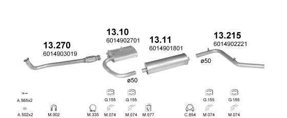 Auspuffanlage für MERCEDES 309D 3.0 D