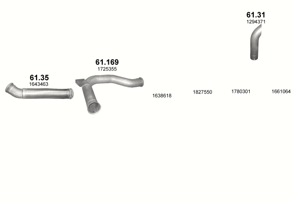 Auspuffanlage für DAF XF 105 12.9 (6X2/2 ; 6X2/4)