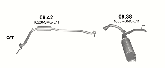 Auspuffanlage für HONDA CIVIC 1.4 (1.4i 16V)