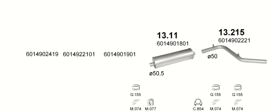 Auspuffanlage für MERCEDES 410 2.3 (3700MM)