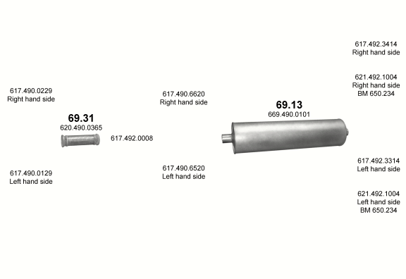 Auspuffanlage für MERCEDES 10-16 T 1222 A (WB 3600, 4200)