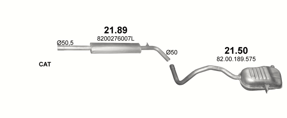 Auspuffanlage für RENAULT MEGANE II CC 2.0 (2.0i 16V)