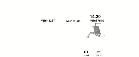 Auspuffanlage für MITSUBISHI COLT 1.8 D (C54A)