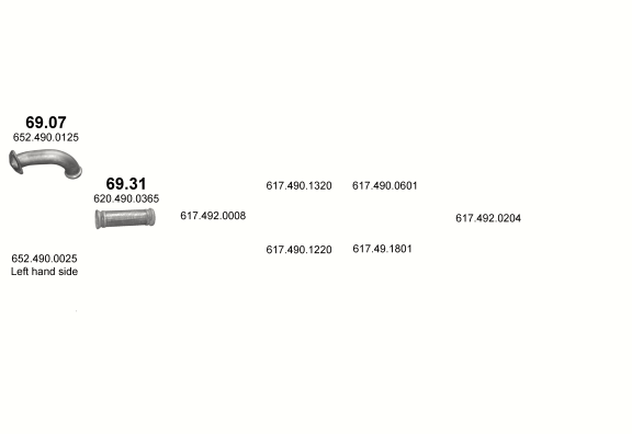Auspuffanlage für MERCEDES 10-16 T 1222 F/1422 F/1424 F/1431 F