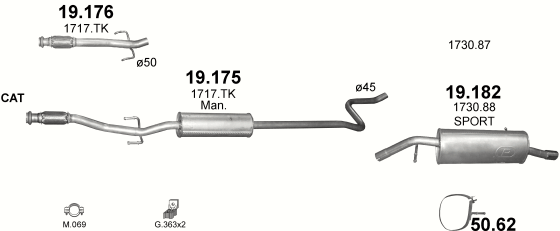 Auspuffanlage für PEUGEOT 207 CC 1.6 (1.6i 16V)