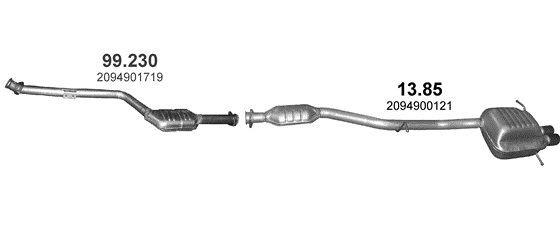 Auspuffanlage für MERCEDES C180 - CL203 1.8 (1.8 Kompressor)