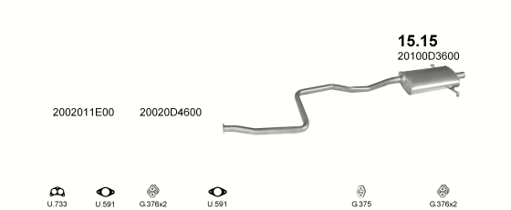 Auspuffanlage für NISSAN BLUEBIRD 1.8 (T12, LT72)
