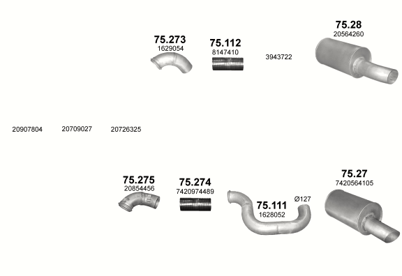 Auspuffanlage für VOLVO FH 16 16.1 (D16E)