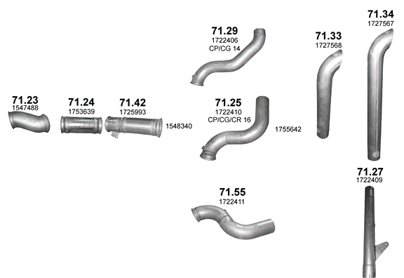 Auspuffanlage für SCANIA P, R, T 11.7 (DC 12)