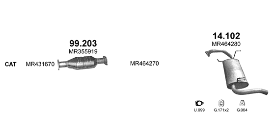 Auspuffanlage für MITSUBISHI SPACE STAR 1.8 (1.8 GDi)