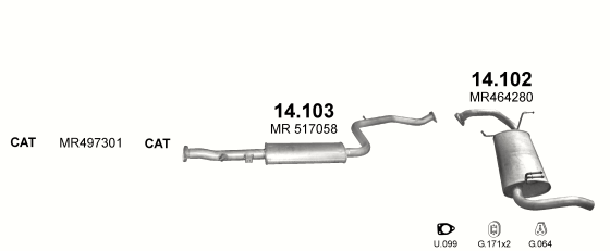Auspuffanlage für MITSUBISHI SPACE STAR 1.8 (1.8 GDi)
