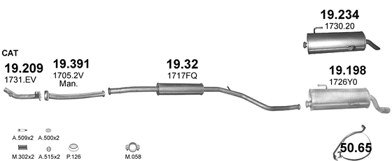 Auspuffanlage für PEUGEOT 206 1.6 (1.6 16V)