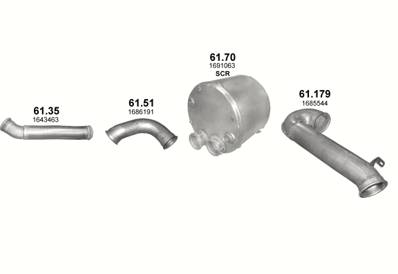Auspuffanlage für DAF CF 85 12.9 (4X2 ; 6X2 ; 6X2/4)