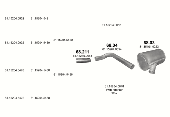 Auspuffanlage für MAN F 90 9.9 (F02/F03/F18)