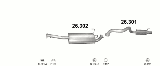 Auspuffanlage für TOYOTA LAND CRUISER 3.4 (3.4 V6 (3 doors))