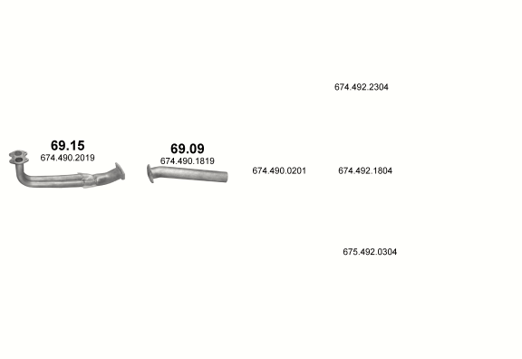 Auspuffanlage für MERCEDES O 814F 6.0 (4X2   OM 366   WB3700/4250)