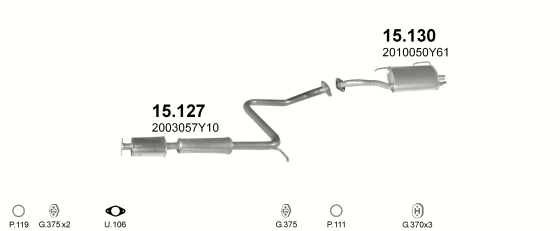 Auspuffanlage für NISSAN SUNNY 1.6 (N14)