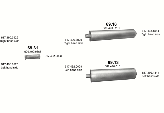 Auspuffanlage für MERCEDES 19-33 T 2222 K (WB 3600)