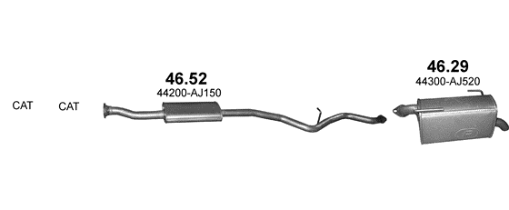Auspuffanlage für SUBARU OUTBACK 2.5 (2.5i 16V)