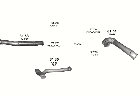 Auspuffanlage für DAF CF 75 9.2 (4X2 ; 6X4 ; 6X2/4)