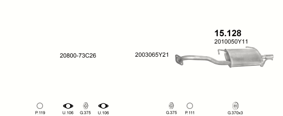 Auspuffanlage für NISSAN SUNNY 1.6 (N14)