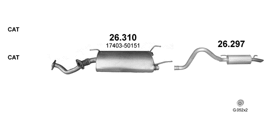 Auspuffanlage für TOYOTA LAND CRUISER 4.7 (4.7 V8)