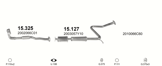 Auspuffanlage für NISSAN SUNNY 2.0 D (N14 3D)