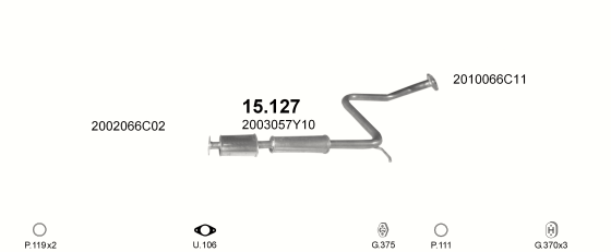 Auspuffanlage für NISSAN SUNNY 2.0 D (N14)