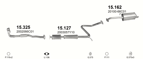 Auspuffanlage für NISSAN SUNNY 2.0 D (N14)