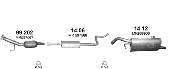 Auspuffanlage für MITSUBISHI COLT 1.1 (1.1i 16V (5 doors))