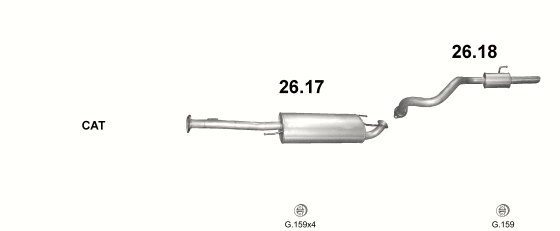 Auspuffanlage für TOYOTA LAND CRUISER 4.0 (4.0 16V)