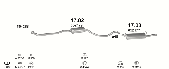 Auspuffanlage für OPEL ASCONA C 1.3 (S, AUT.)