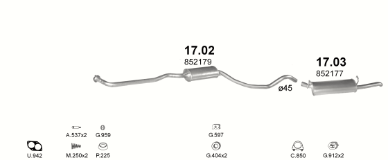Auspuffanlage für OPEL ASCONA C 1.6 (AUT.)