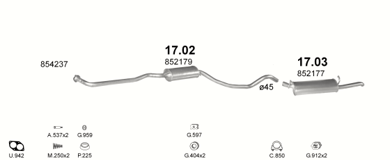 Auspuffanlage für OPEL ASCONA C 1.6 (AUT.)