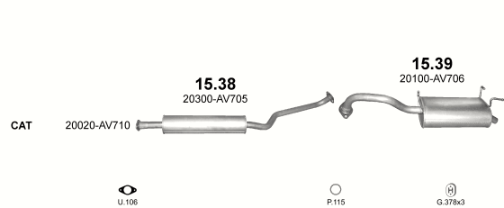 Auspuffanlage für NISSAN PRIMERA 1.8 (1.8i 16V)