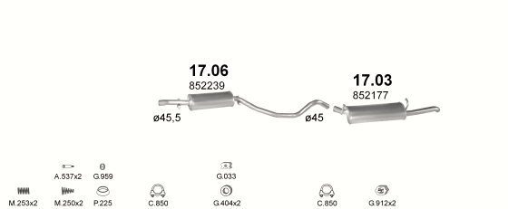 Auspuffanlage für OPEL ASCONA C 1.6